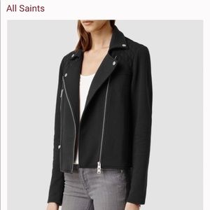 All saints sweatshirt moto jacket size 10